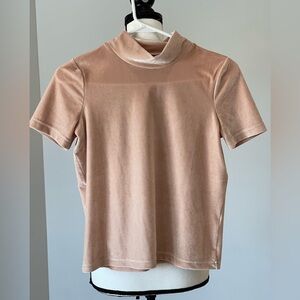 Madewell XXS mock neck short sleeve velvet like soft shirt